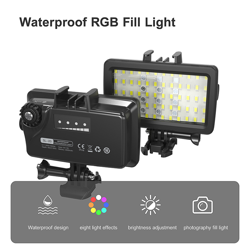Photography Lighting Handheld - RGB/LED-vullicht voor onderwaterfotografie, waterdicht, draagbaar duiklicht,