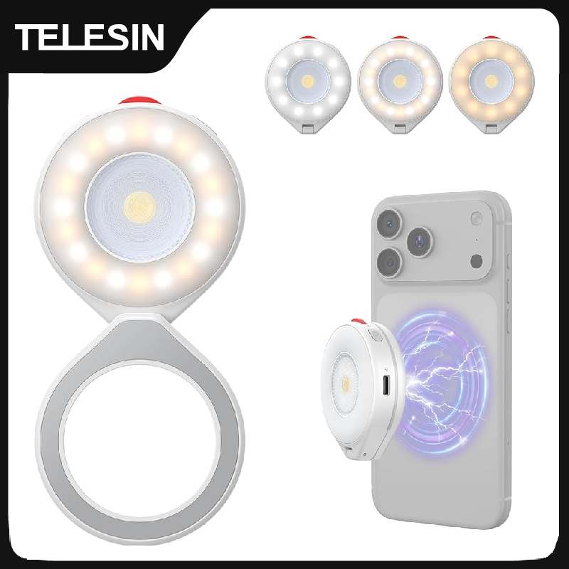 Photography Lighting Brands - TELESIN Magnetische flitslamp voor smartphonefotografie, mini-selfielamp